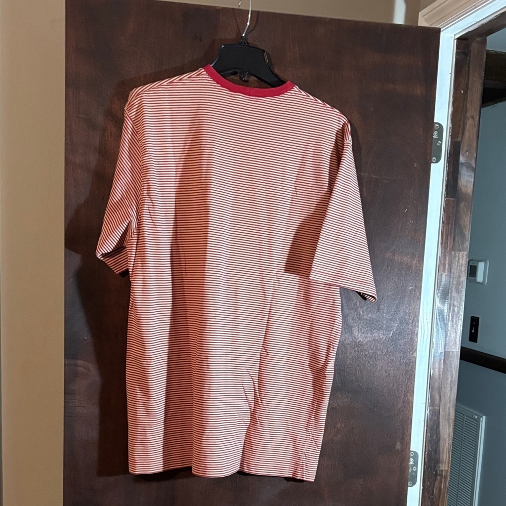 Brooks Brothers 100 % Cotton Red and White Striped Tee - Picture 3 of 3